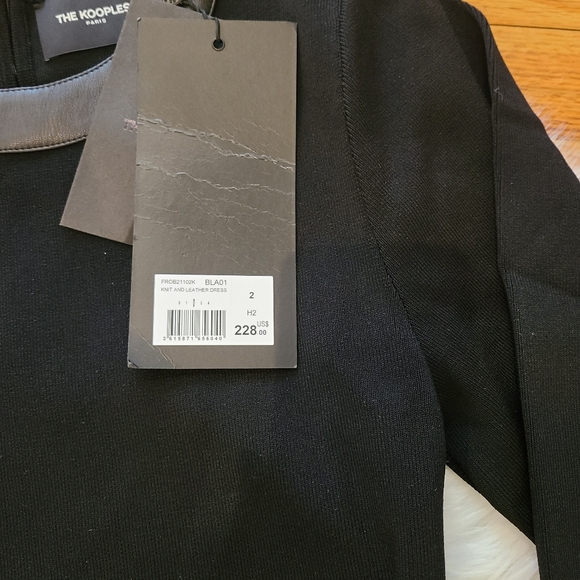 The Kooples Leather Trim Knit Dress Dresses
